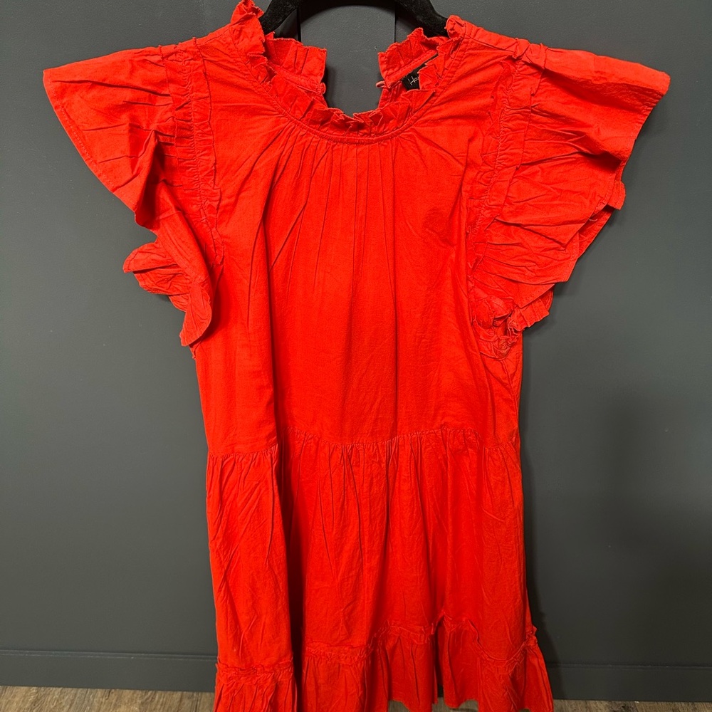 House of Harlow 1960 Scarlet Ruffled Top